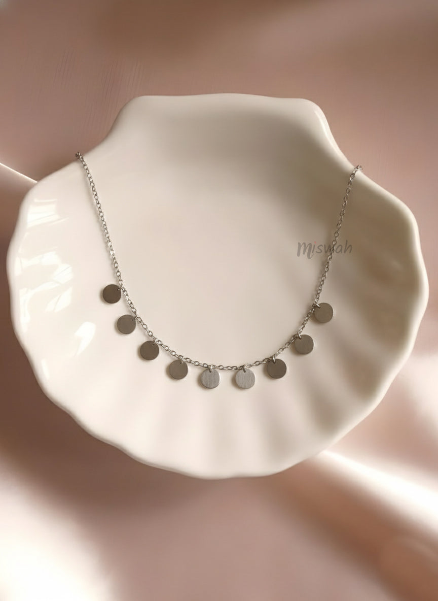 Shimmering Disc Charm Necklace
