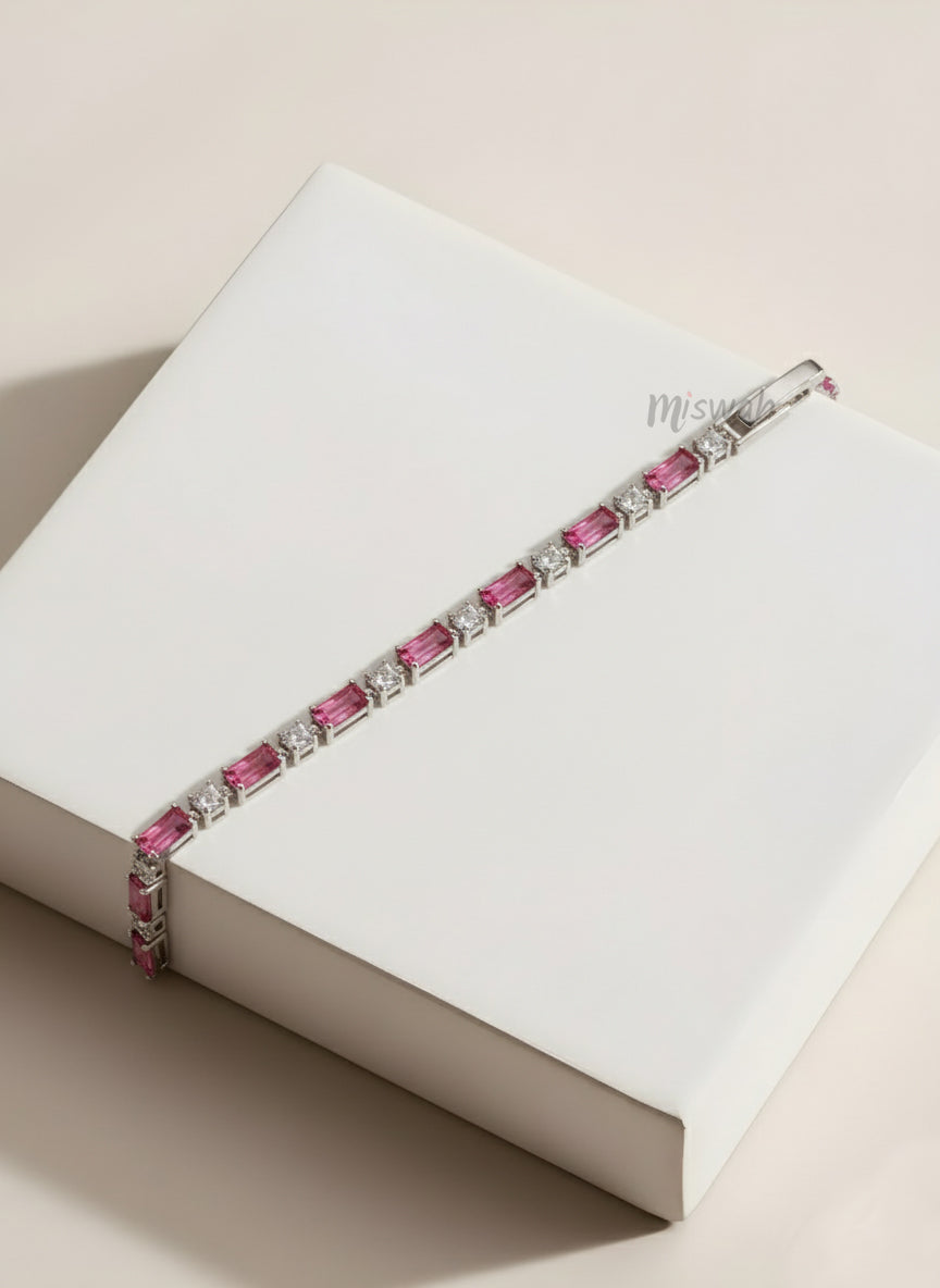 Pink Radiance Baguette Bracelet