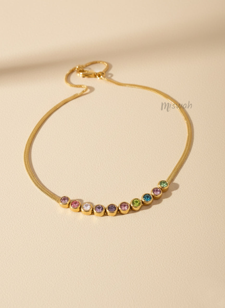 Multi-Color Gemstone Necklace