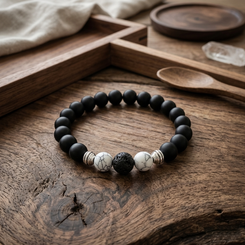 Black Lava Stone Protection Bracelet