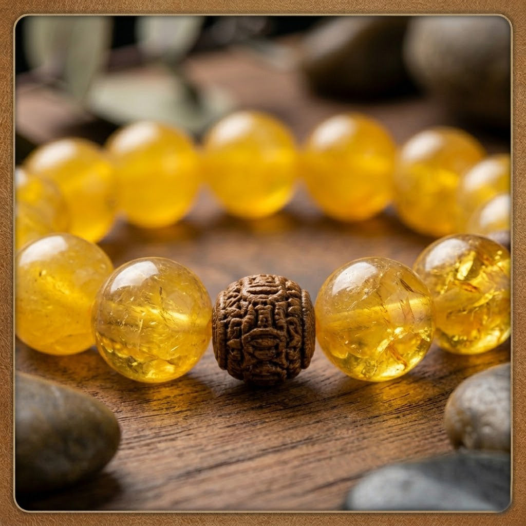 Yellow Crystal Bead Bracelet