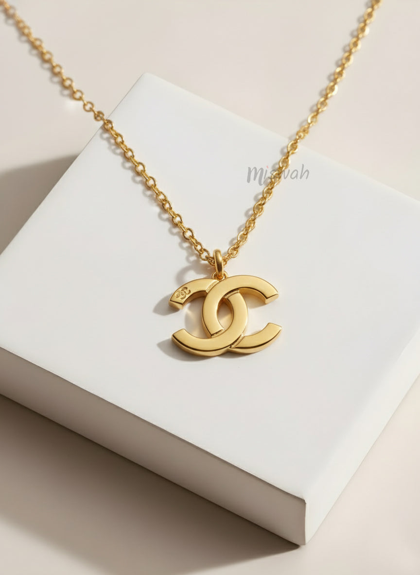 Vintage Inspired Gold Icon Pendant Necklace