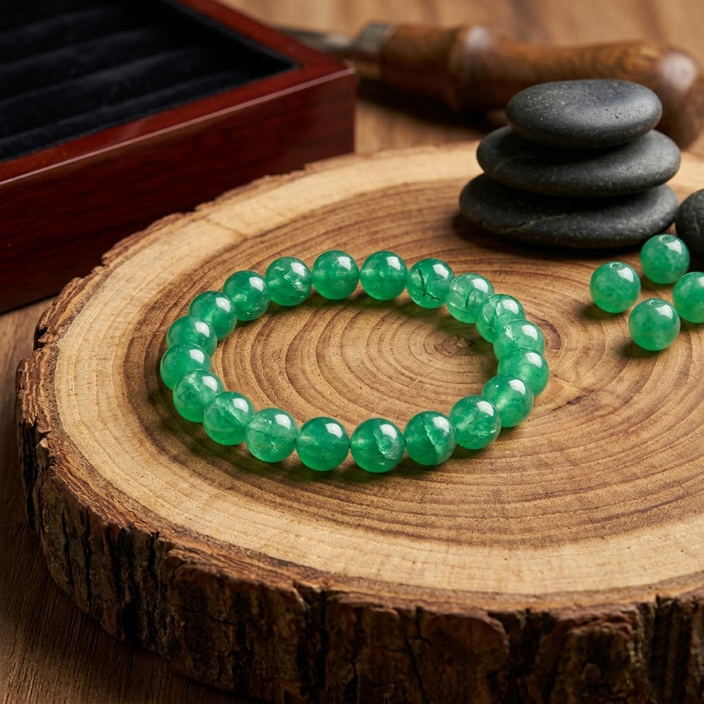 Natural Green Aventurine Beaded Bracelet