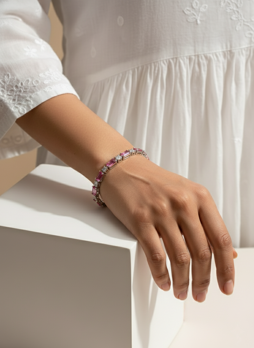 Pink Radiance Tennis Bracelet