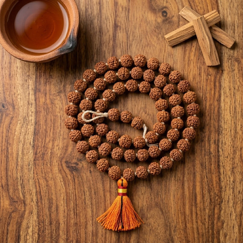 Natural Rudraksha Mala Bracelet