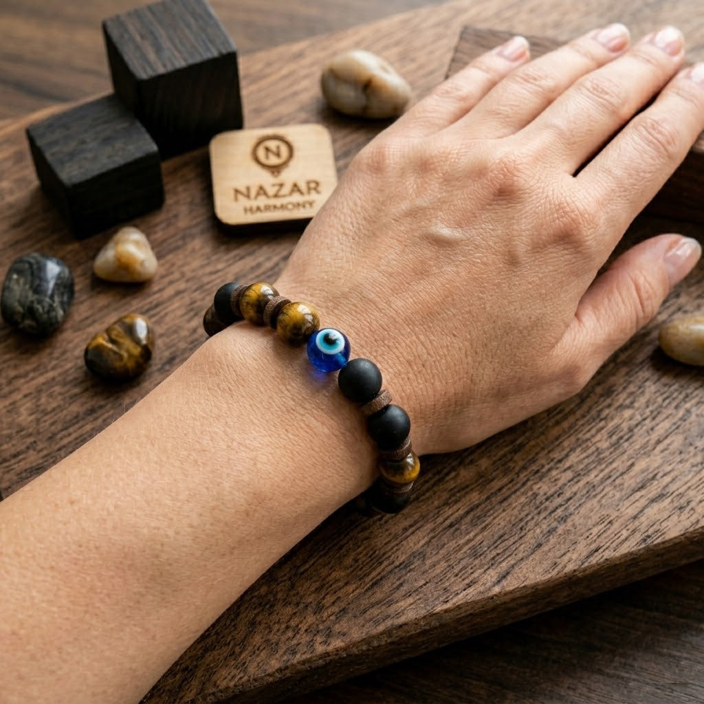 Tiger Eye Evil Eye Bracelet