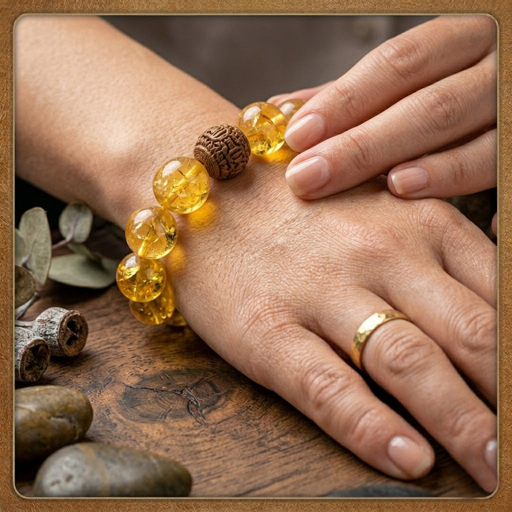 Yellow Crystal Bead Bracelet