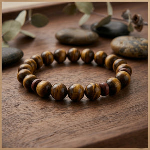 Natural Tiger Eye Beaded Bracelet