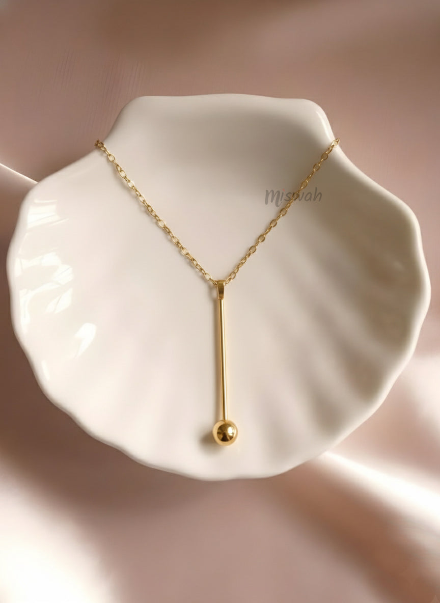 Minimal Gold Drop Bar Necklace
