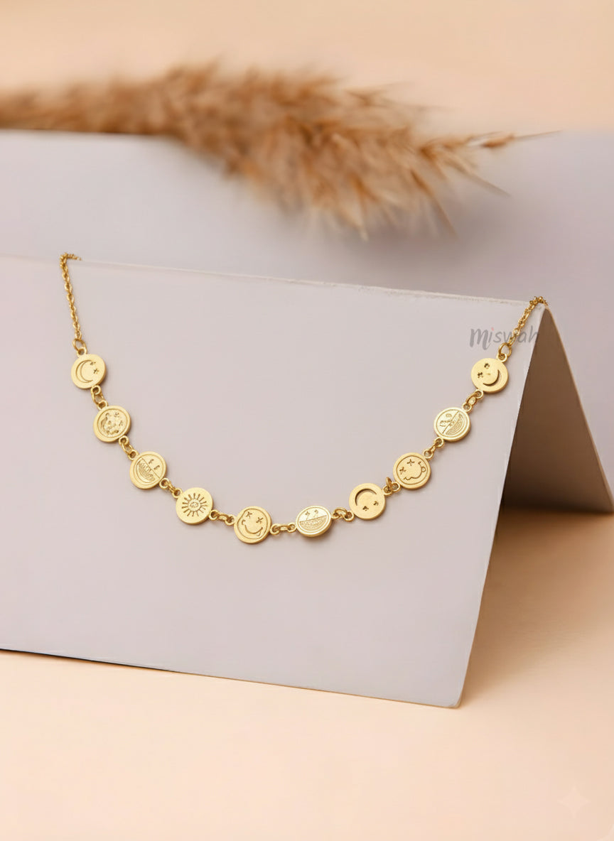 Gold Emoji Charm Necklace