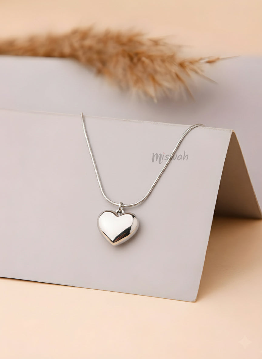 Silver Heart Charm Necklace