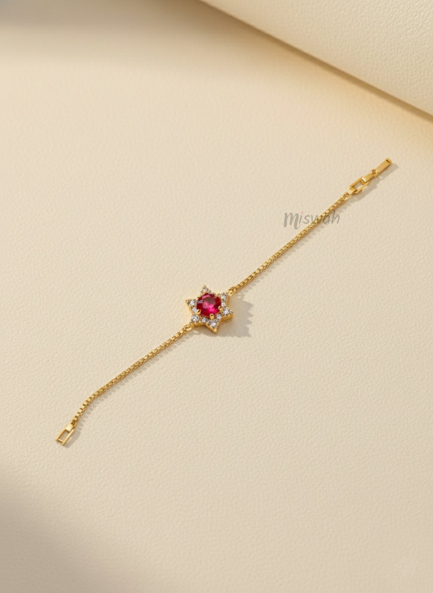 Ruby Star Charm Bracelet