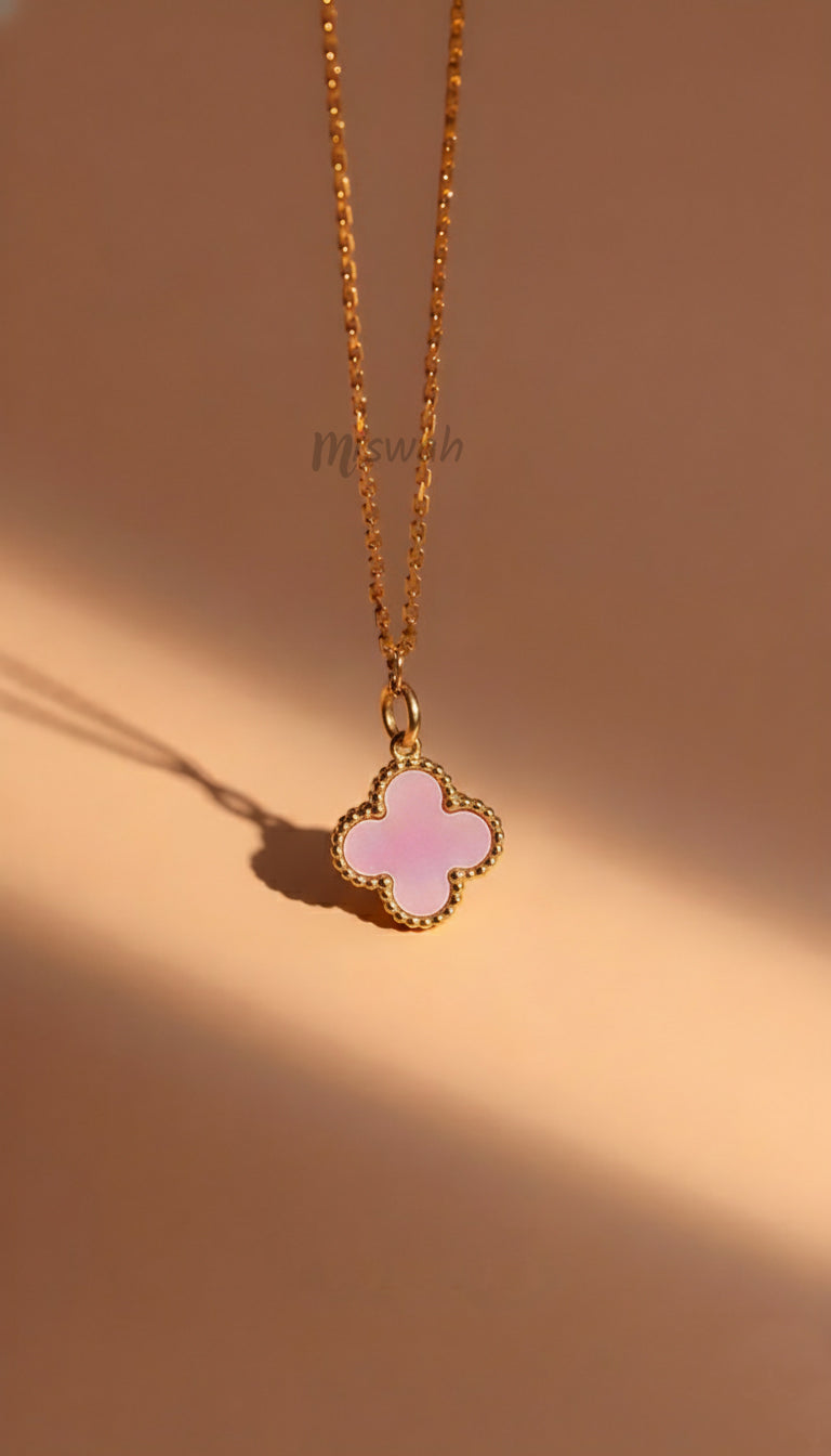 Pink Clover Necklace