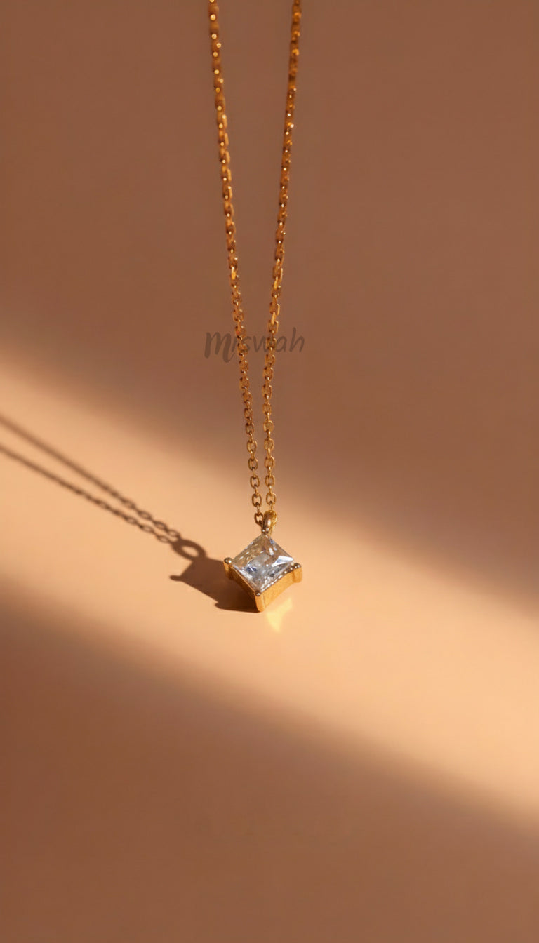 Princess Solitaire Necklace
