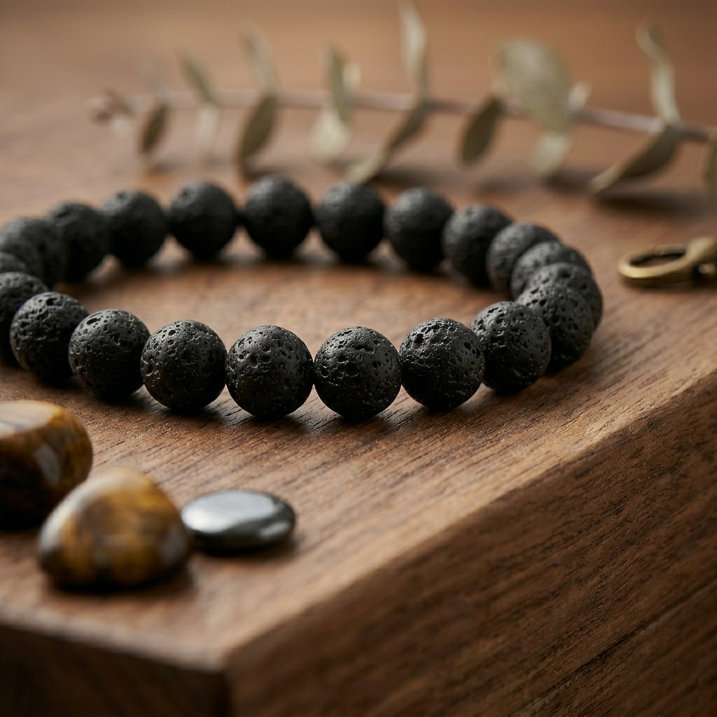 Black Lava Stone Bracelet