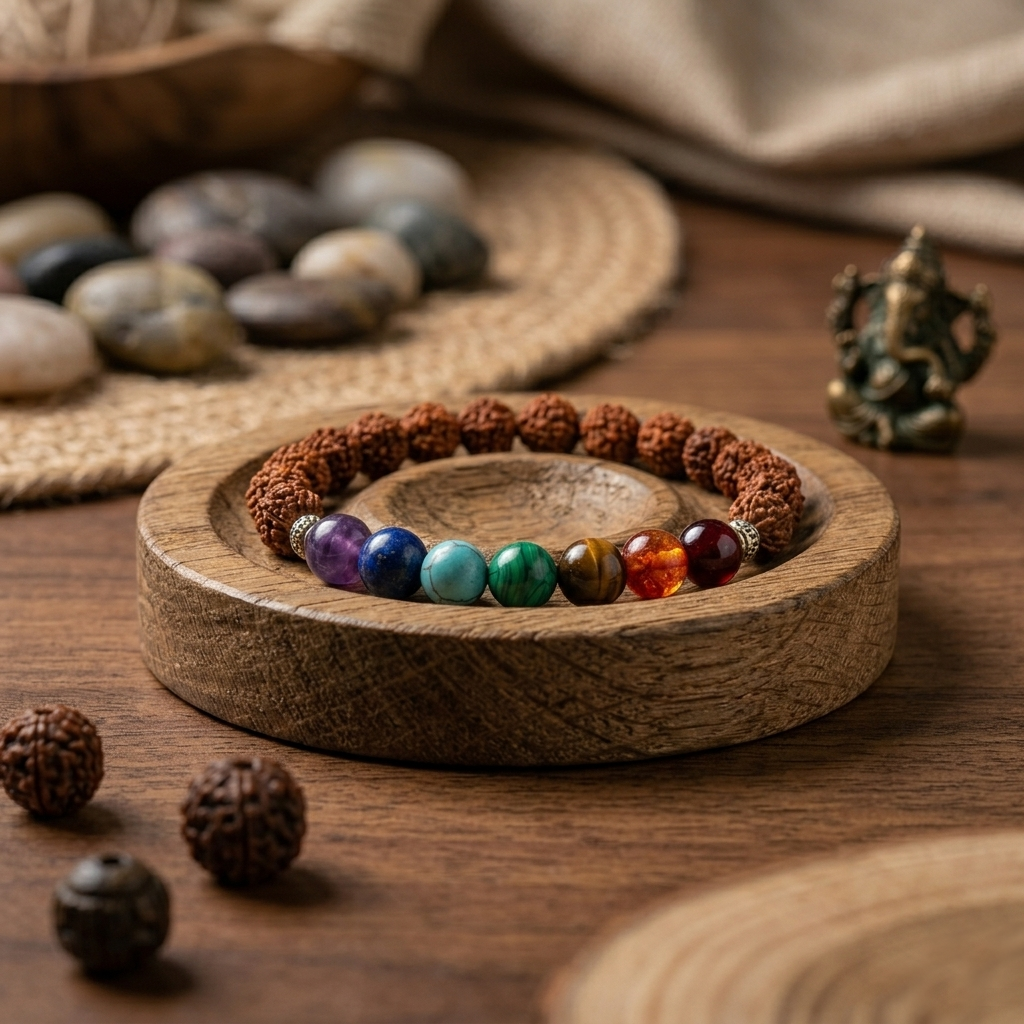 7 Chakra Rudraksha Bracelet