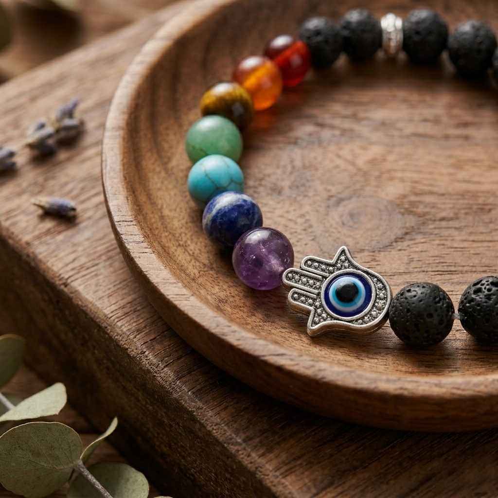Natural 7 Chakra Protection Energy Bracelet