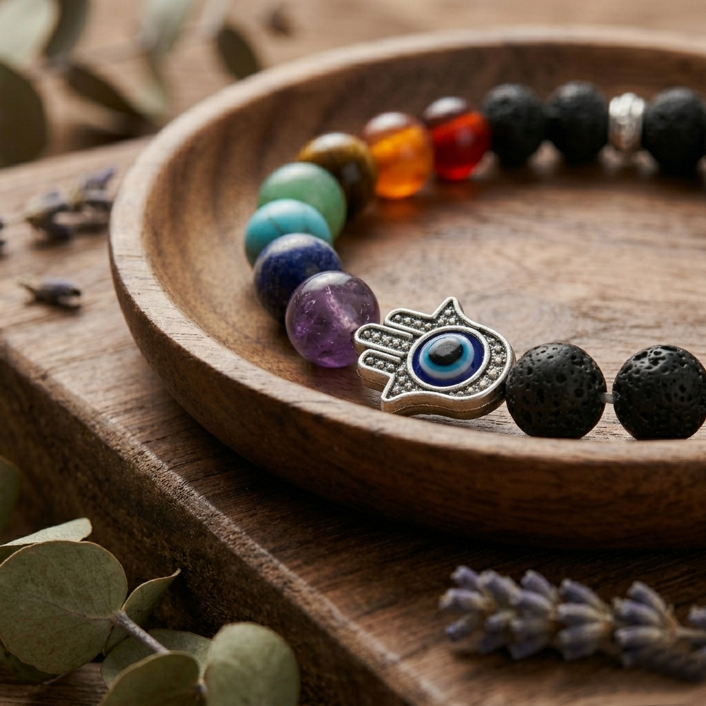 Natural 7 Chakra Protection Energy Bracelet