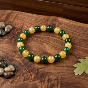 Green & Yellow Jade Beaded Bracelet