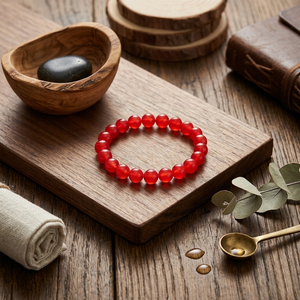 Red Beaded Stretch Bracelet