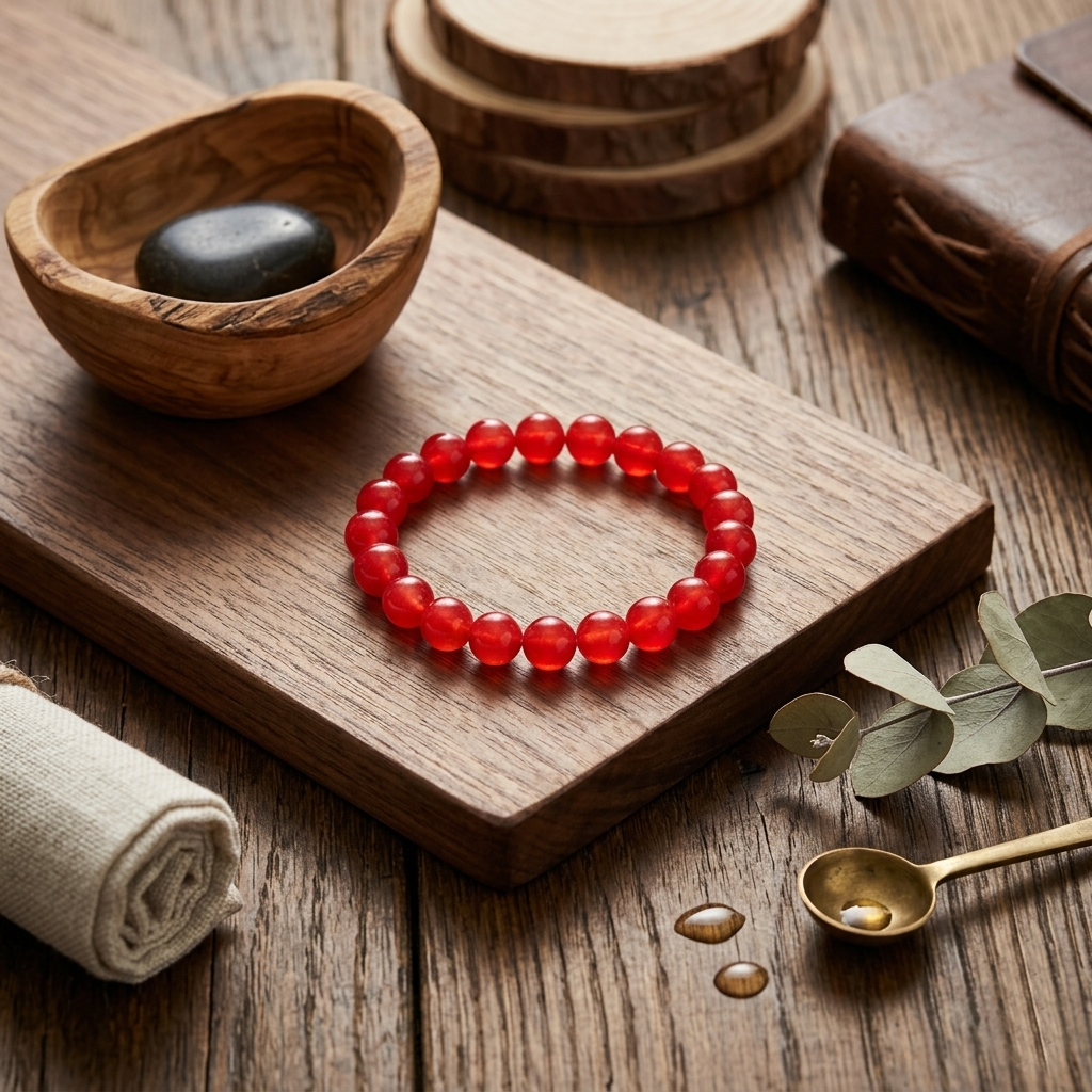 Red Beaded Stretch Bracelet