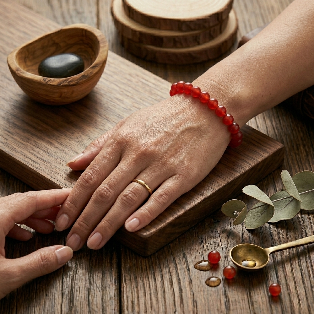 Red Beaded Stretch Bracelet