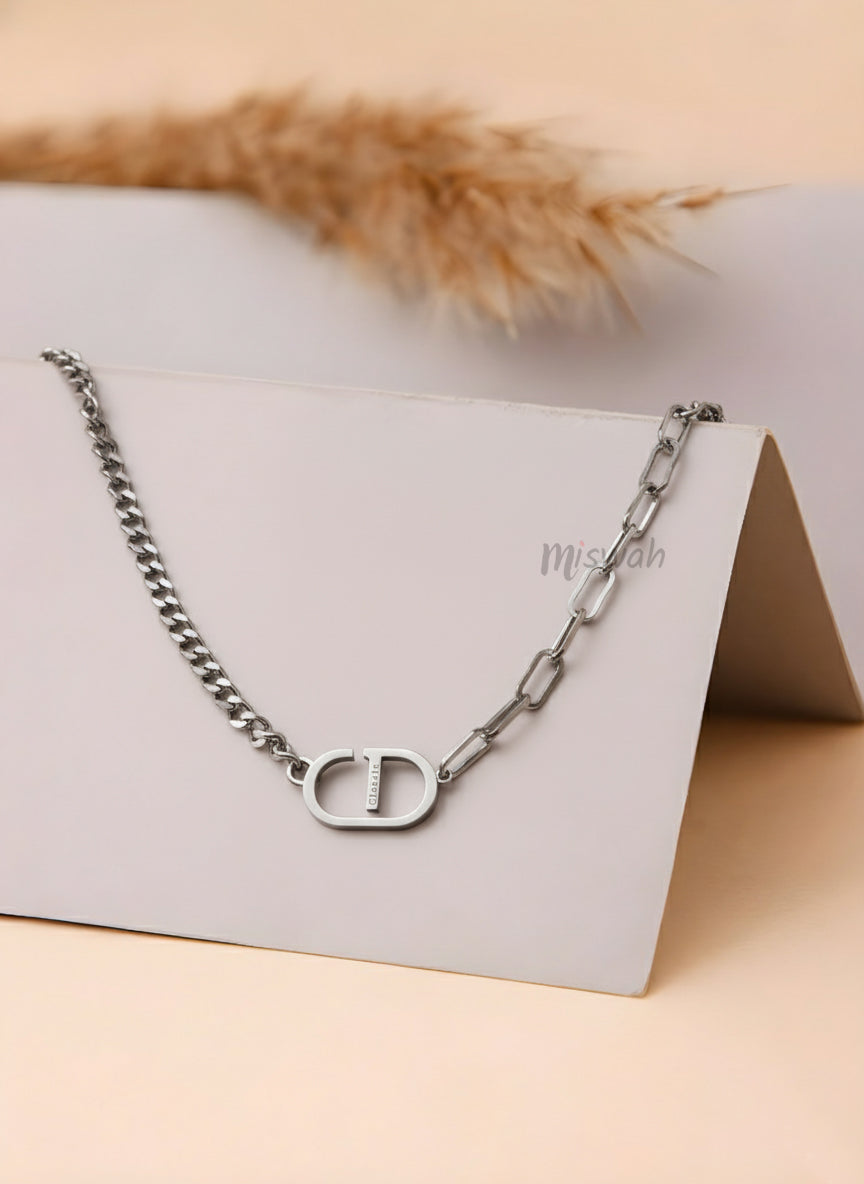CD-Inspired Dual Link Chain Necklace