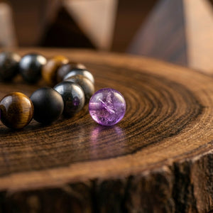 Tiger Eye & Amethyst Crystal Bracelet