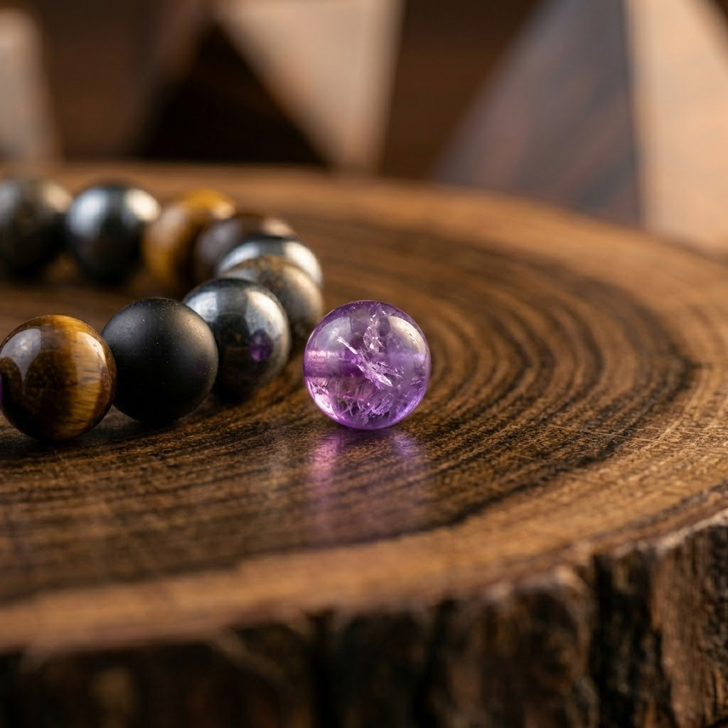 Tiger Eye & Amethyst Crystal Bracelet