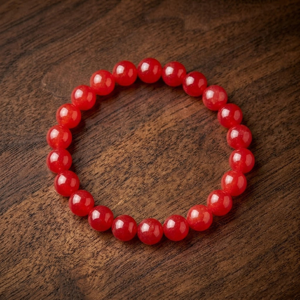 Red Beaded Stretch Bracelet