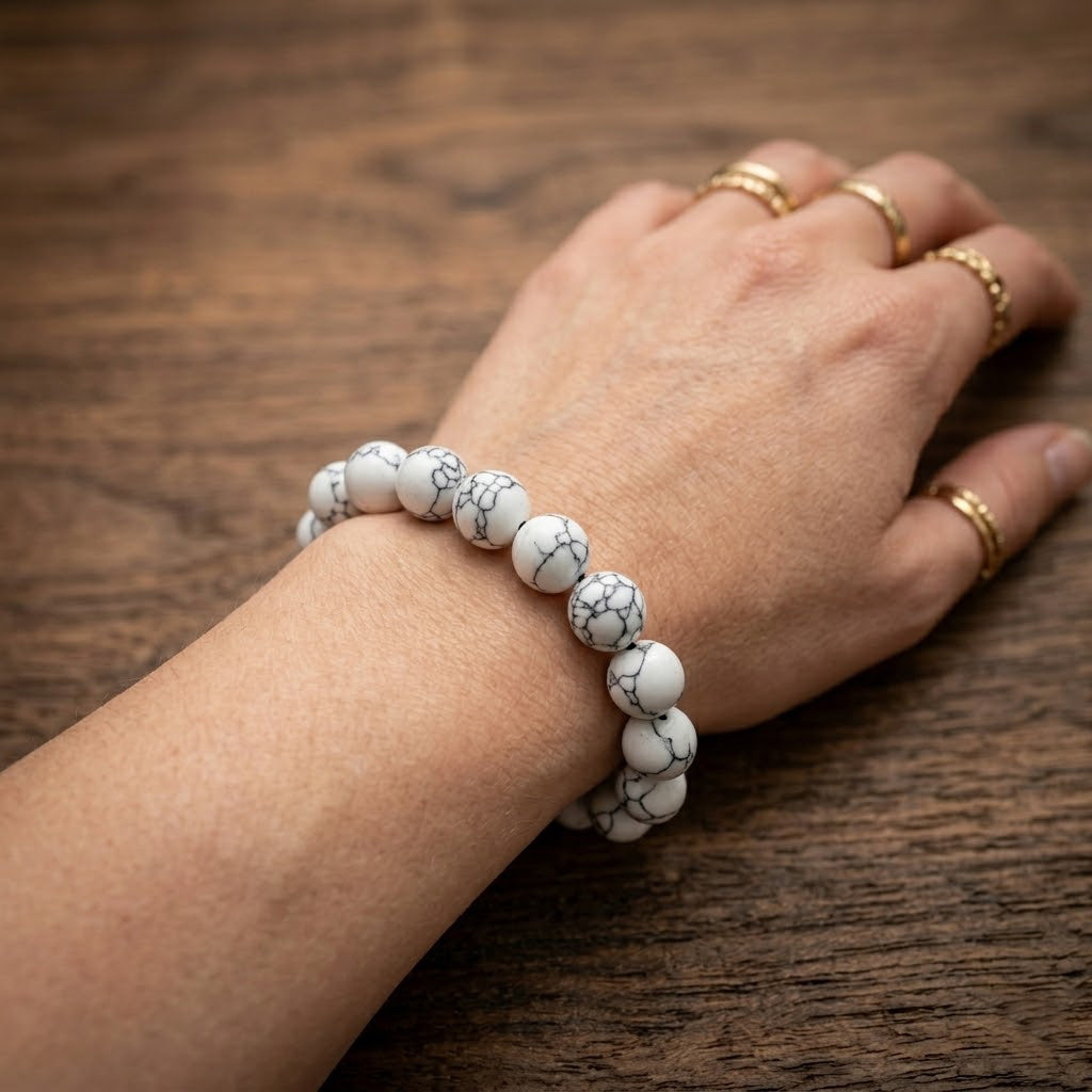 Natural Howlite Stone Bracelet