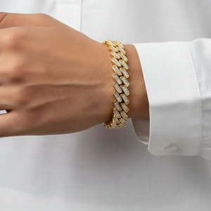 Men's/Women's Gold Plated Baguette Cuban Link Bracelet