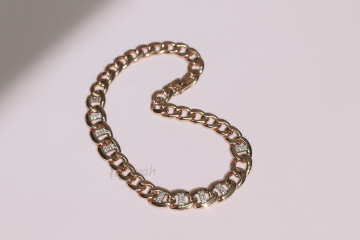 'The Luxe Link' Pave Diamond-Accent Curb Chain Bracelet