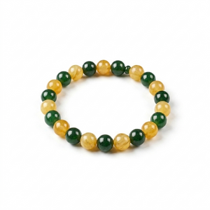 Green & Yellow Jade Beaded Bracelet
