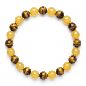 Tiger Eye and Yellow Jade Bracelet