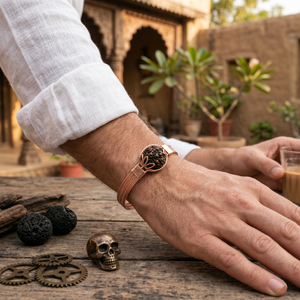 Copper Kada with Rudraksha