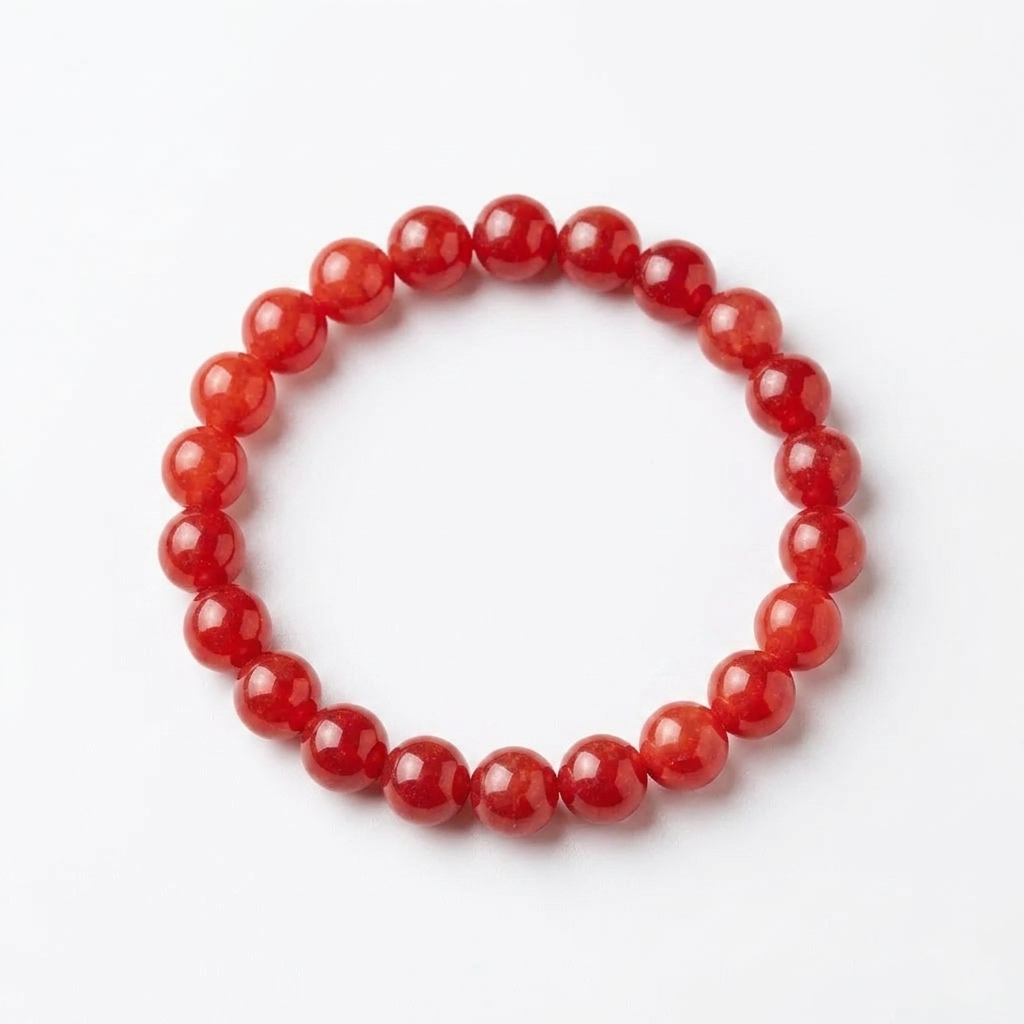 Red Beaded Stretch Bracelet