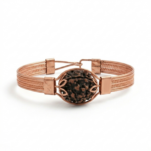 Copper Kada with Rudraksha