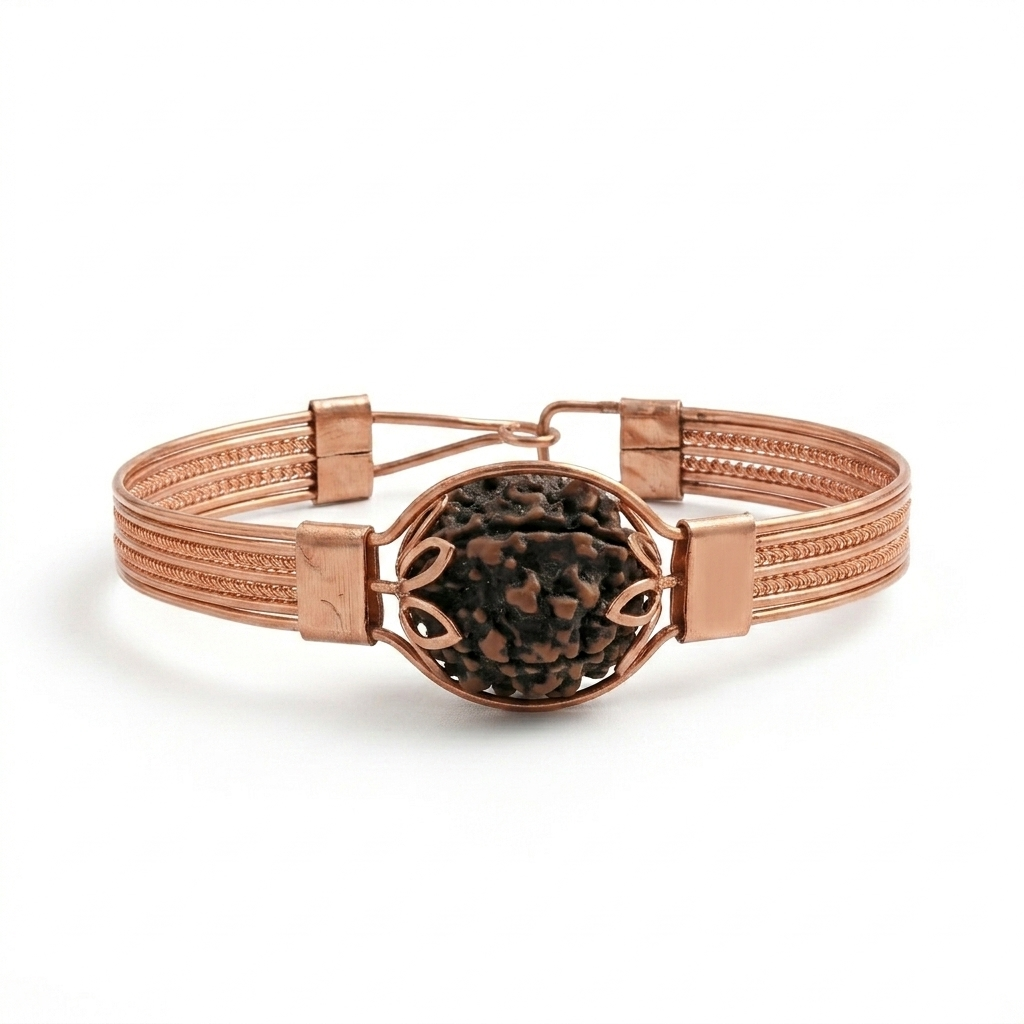 Copper Kada with Rudraksha