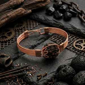 Copper Kada with Rudraksha
