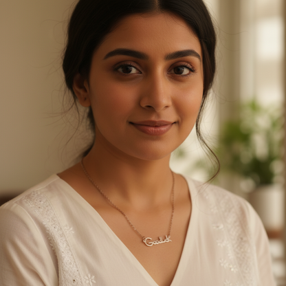 Good Luck Script Necklace