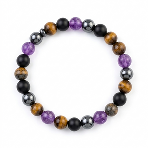 Tiger Eye & Amethyst Crystal Bracelet