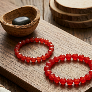 Red Beaded Stretch Bracelet