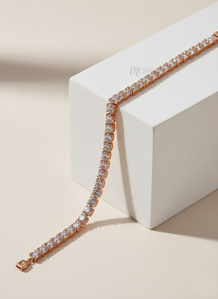 Golden Glow Tennis Bracelet