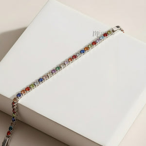 Spectrum Spark Silver Tennis Bracelet-1.50 mm
