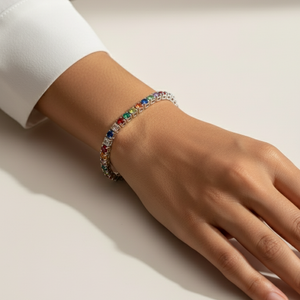 Spectrum Spark Silver Tennis Bracelet-1.50 mm