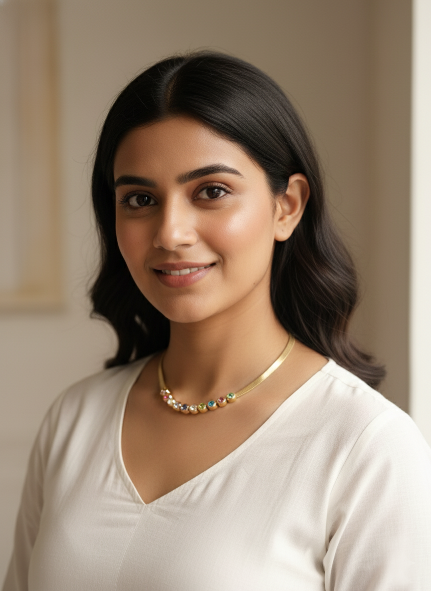 A Nine-Gem Necklace for Her Beauty.