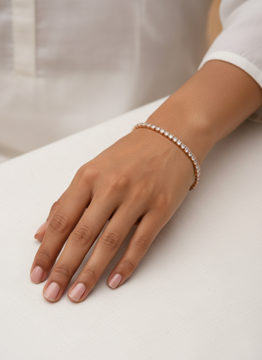 Golden Glow Tennis Bracelet