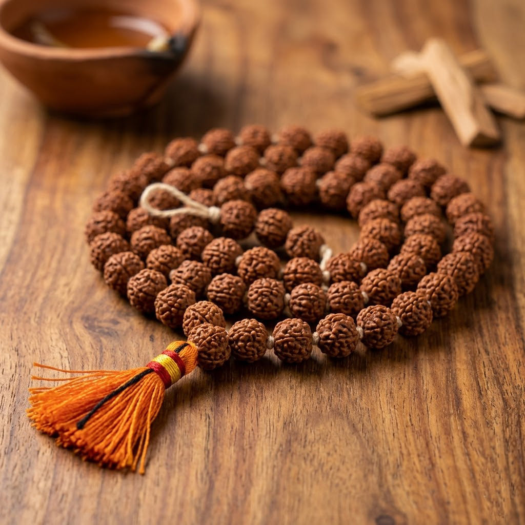 Natural Rudraksha Mala Bracelet