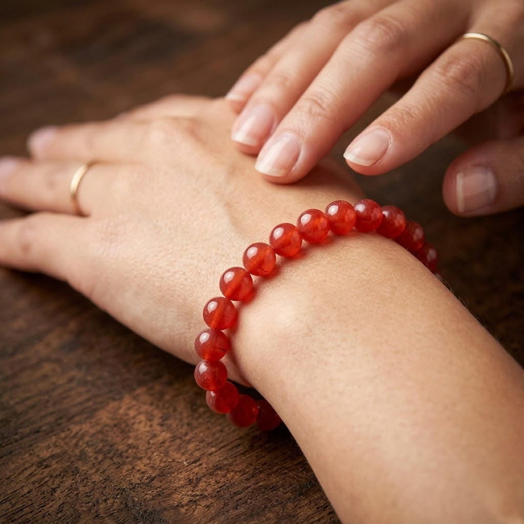 Red Beaded Stretch Bracelet